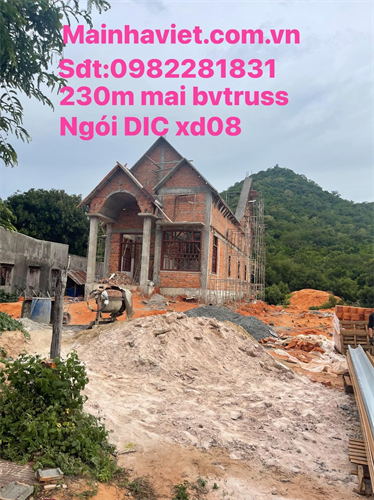 Thi công công trình 230m mái bvtruss Ngói DIC xd08